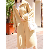 Wool Coat Handmade Long Warm Women Waist Belt Wool Coat Jacket 20145