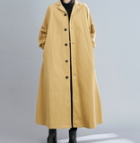 Waist line Winter Autumn Women Casual Coat Loose Long Trench Coat Jacket