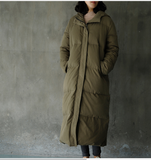 Hooded long Puffer Coat Women DownWinter Jacket Long Women Down Coat 21108
