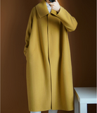 Double Face Cashmere Coat Handmade Long Warm Long Women Wool Coat Jacket