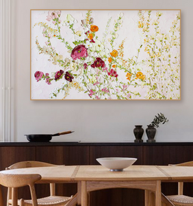 large Flower Oil Painting Original art Wall Decor, Flower Leaf painting, Modern artwork original painting on canvas