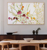 large Flower Oil Painting Original art Wall Decor, Flower Leaf painting, Modern artwork original painting on canvas