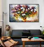 Colorful large Abstract Oil Painting Original art Wall Decor, Flower Canvas painting, Modern artwork original painting on canvas