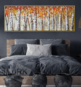 Birch Forest Large Oil Painting, Custom painting, Canvas Modern artwork original painting