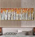 Birch Forest Large Oil Painting, Custom painting, Canvas Modern artwork original painting