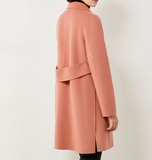Side Slit Women Winter Wool Coat  Double Face Women Wool Coat Jacket With Waist Belt53002