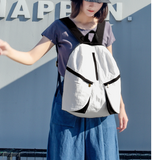 Color Block Cotton Casual Backpack Women Shoulder Bag 6687