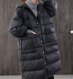 loose Style Fur Trim Women Coat Hooded A-line Winter down coat 6007