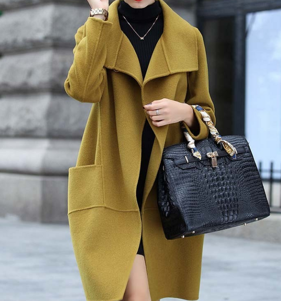 Warm Winter Women Coat, Long Double Face Wool Coat Jacket 0969