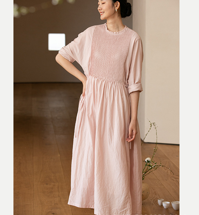Pleated Soft Linen Dresses long Prom Women Dresses Wedding Dress 90223 SimpleLinenLife Pleated Soft Linen Dresses long Prom Women Dresses Wedding Dress 90223 SimpleLinenLife