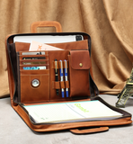 Personalized Leather Portfolio Notepad Holder, Tablet Case Padfolio Binder, Business Briefcase, Portfolio Folder Organizer for Gift/6163