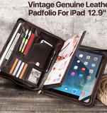 Personalized Leather iPad 12.9 Padfolio, Notebook Holde, Folder Organizer Briefcase, Gift for him/9774