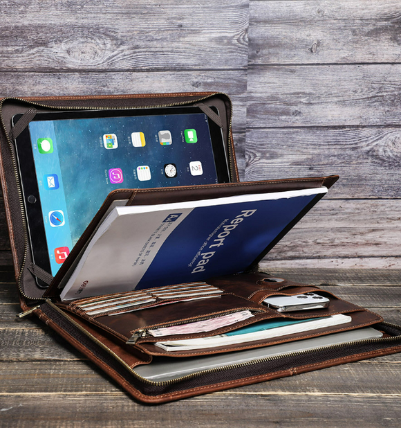 Padfolio,Business Briefcase,Men's Leather Portfolio,Personalized Anniversary Gift for Him/CF2015