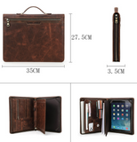 Men's Leather Portfolio,Personalized Business Briefcase, Card Package Folders, Name Engraving for Gift/9077