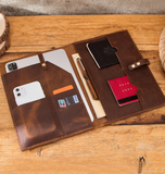 Leather Portfolio,Personalized Tablet Case Envelop, Notebook Holder, Organizer Folders, Engraving for Gift