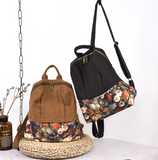 PatchWork Floral Large Casual Simple Women Travel Backpack Shoulder Bag 6335