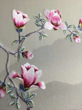 WallPaper Wall art Chinoiserie Peach Blossom painted Bird Embroidery Wall Decal 0102