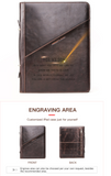 Men's Leather Portfolio iPad 12.9 Padfolio, Tablet Case, Document Folder Organizer Personalized Gift