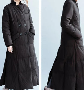 Slit Women Winter Duck Down Jackets Long Warm Women Long Down Coat Plus Size