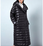Long Hooded Women Winter Loose Thick 90% Duck Down Jackets WarmDown Coat