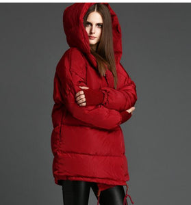Hooded Women Winter Puffer Coat 90% Duck Down Jackets Warm Down Coat Any Size