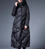 Women Winter Puffer Coat,Light Weight 90% Duck Down Jackets, Hooded Long Warm Down Coat 3326