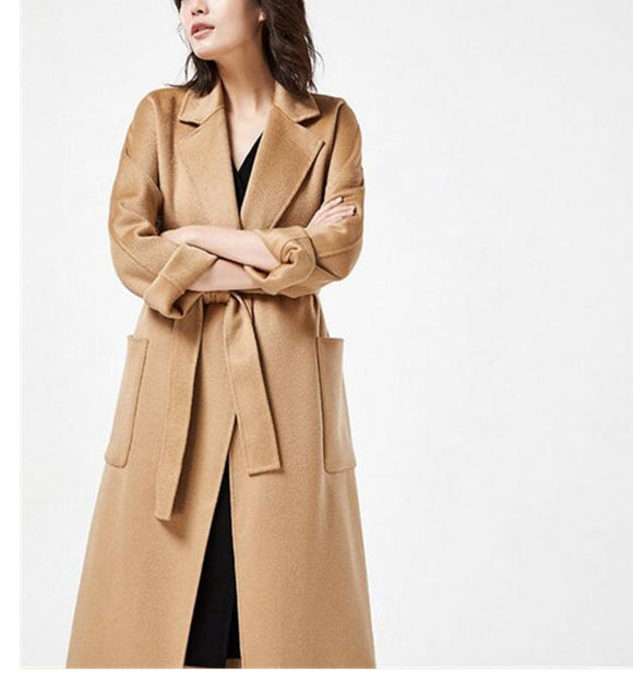 Long Wool Coat Double Face Cashmere Coat 2233 – SimpleLinenLife