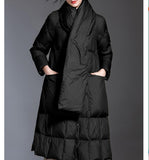 Women Down Puffer Coat Winter Loose Duck Down Jackets Long Warm Down Coat Any Size