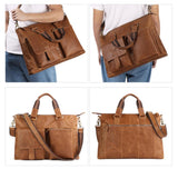 Leather Satchel Bag Laptop Bag Full Grain Leather Briefcase for Men, Shoulder Bag, Top Handle Bag, Gift for Him 5629