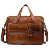 Men's briefcase single shoulder bag Computer Bag Messenger Bag multifunctional portable leather men's bag business bag