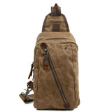 Men's Canvas Chest Bag Chest Backpack Sports Bag Vintage Outdoor Backpack Large Capacity Durable For Gift
