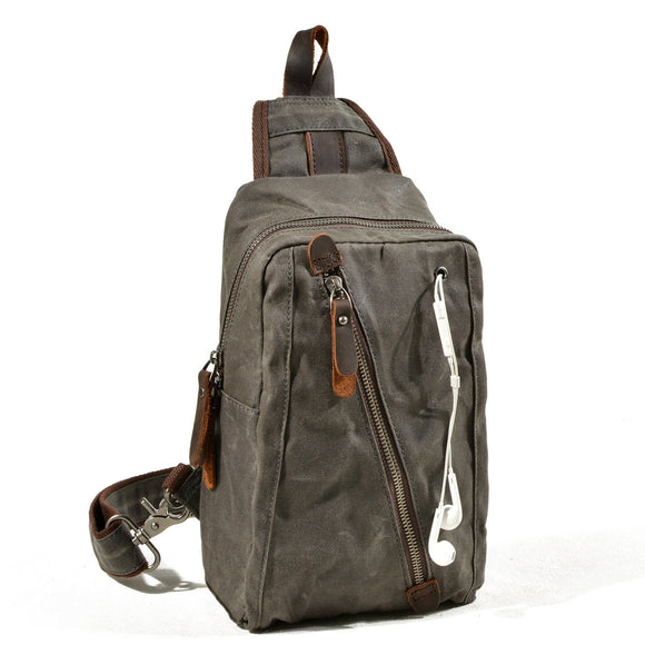Men's Canvas Chest Bag Chest Backpack Sports Bag Vintage Outdoor Backpack Large Capacity Durable For Gift