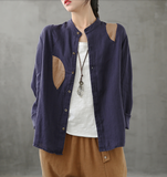Plaid Women Casual Blouse Cotton Linen Shirts Tops DZA200963