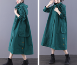 Autumn A-line Long Women Casual Hooded Parka Plus Size Coat Jacket /1002