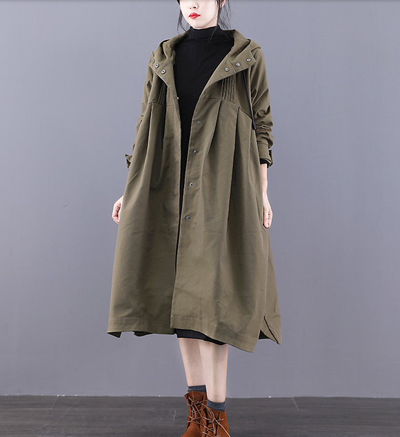 A-line Long Women Casual Hooded Parka Plus Size Coat Jacket JT200932