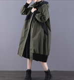 A-line Long Women Casual Hooded Parka Plus Size Coat Jacket JT200944