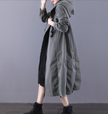 A-line Long Women Casual Hooded Parka Plus Size Coat Jacket JT200941