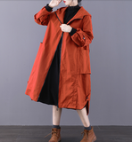 A-line Long Women Casual Hooded Parka Plus Size Coat Jacket JT200943