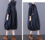 A-line Long Women Casual Hooded Parka Plus Size Coat Jacket JT200934