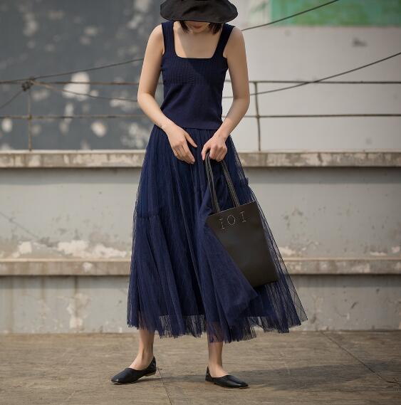 Blue Women Tutu Skirts Long Chiffon Gauze Summer Women Skirts –  SimpleLinenLife