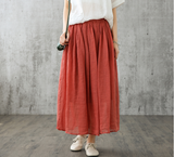 Casual Cotton Linen loose fitting Women's Skirts DZA200841