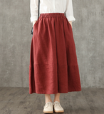 Casual linen  loose fitting Women's Skirts