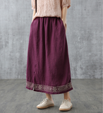 Casual Linen loose fitting Women's Skirts DZA200845