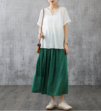 Casual Cotton linen loose fitting Women's Skirts