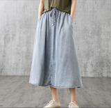 Casual Cotton Linen loose fitting Women's Skirts DZA200843