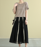 Casual Cotton linen loose fitting Women's Skirts 