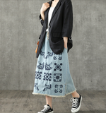 Denim Casual Cotton  loose fitting Women's Skirts