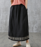 Casual Linen loose fitting Women's Skirts DZA200845