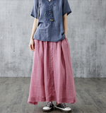Casual Cotton Linen loose fitting Women's Skirts DZA2007301
