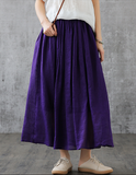 Casual Cotton Linen loose fitting Women's Skirts DZA200841